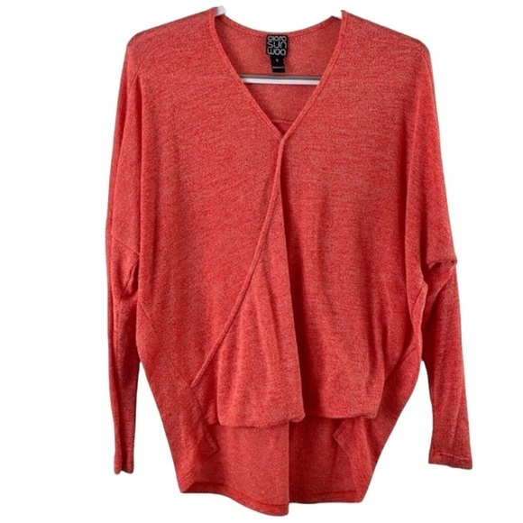 Clara Sun Woo Tops - Clara Sun Woo Red Wrap Knit Top